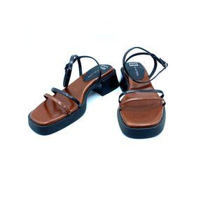 E8 By Miista Rosalyn Leather Sandals US 5.5 EU 36 Strappy Block Heel NWOB $205